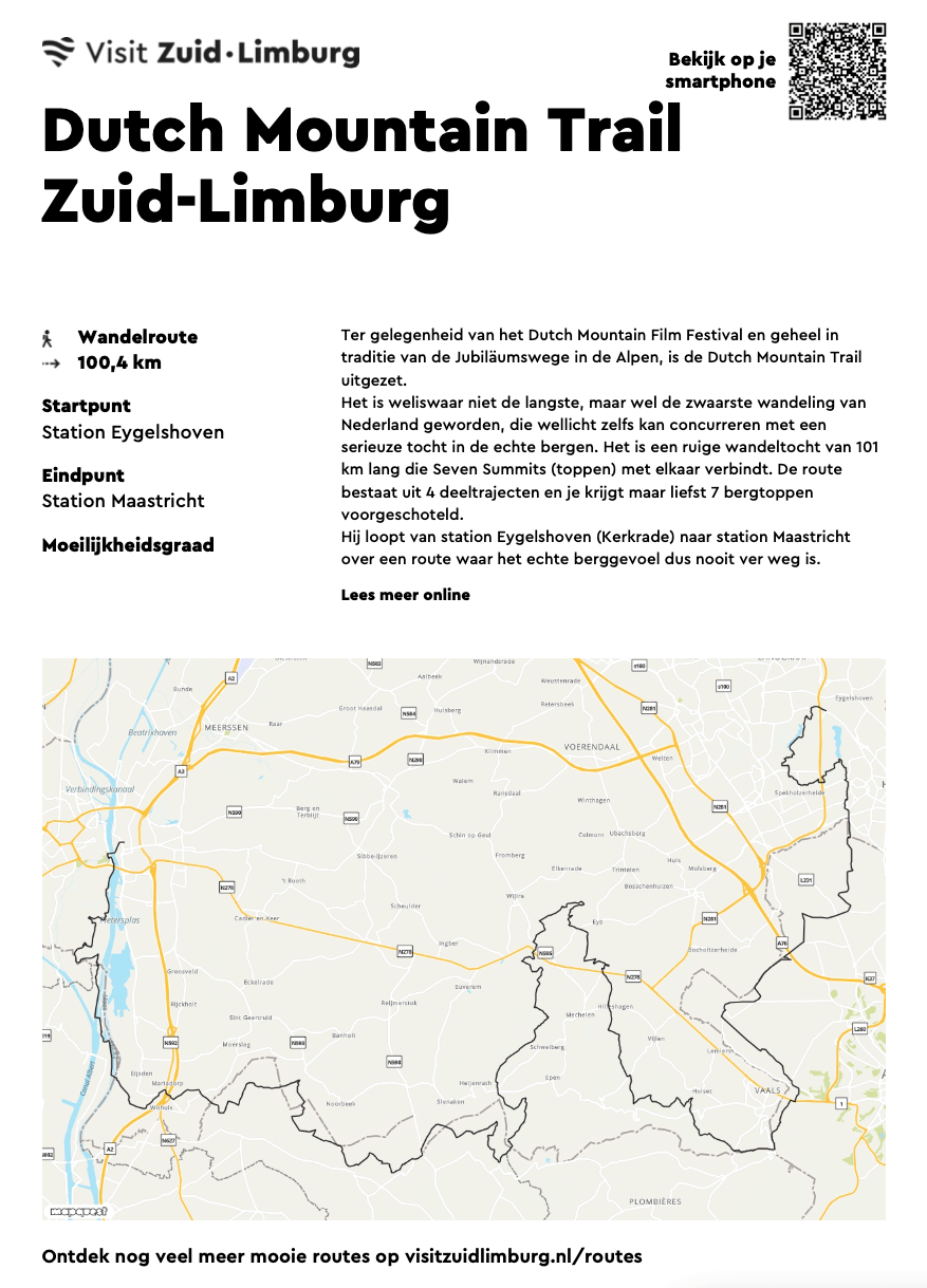 map of the Dutch Mountain Trail
