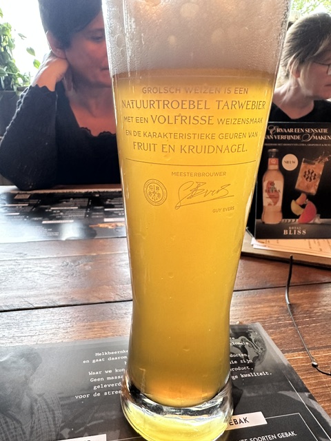 glass with Grolsch Weizen beer
