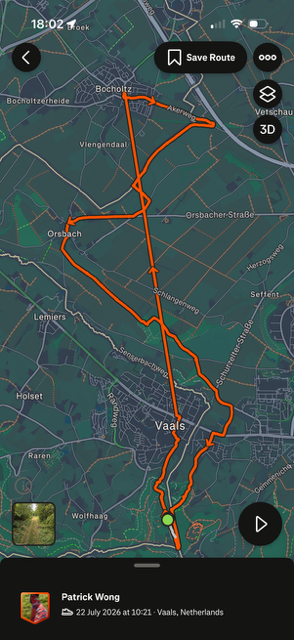 strava map dutch mountain trail Bocholtz to Vaals